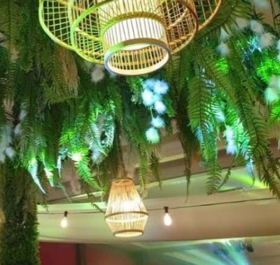 Rattan Cage Ceiling Lamp - rental malaysia