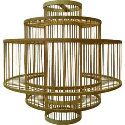 Rattan Ellipse Shaped Ceiling Lamp rental